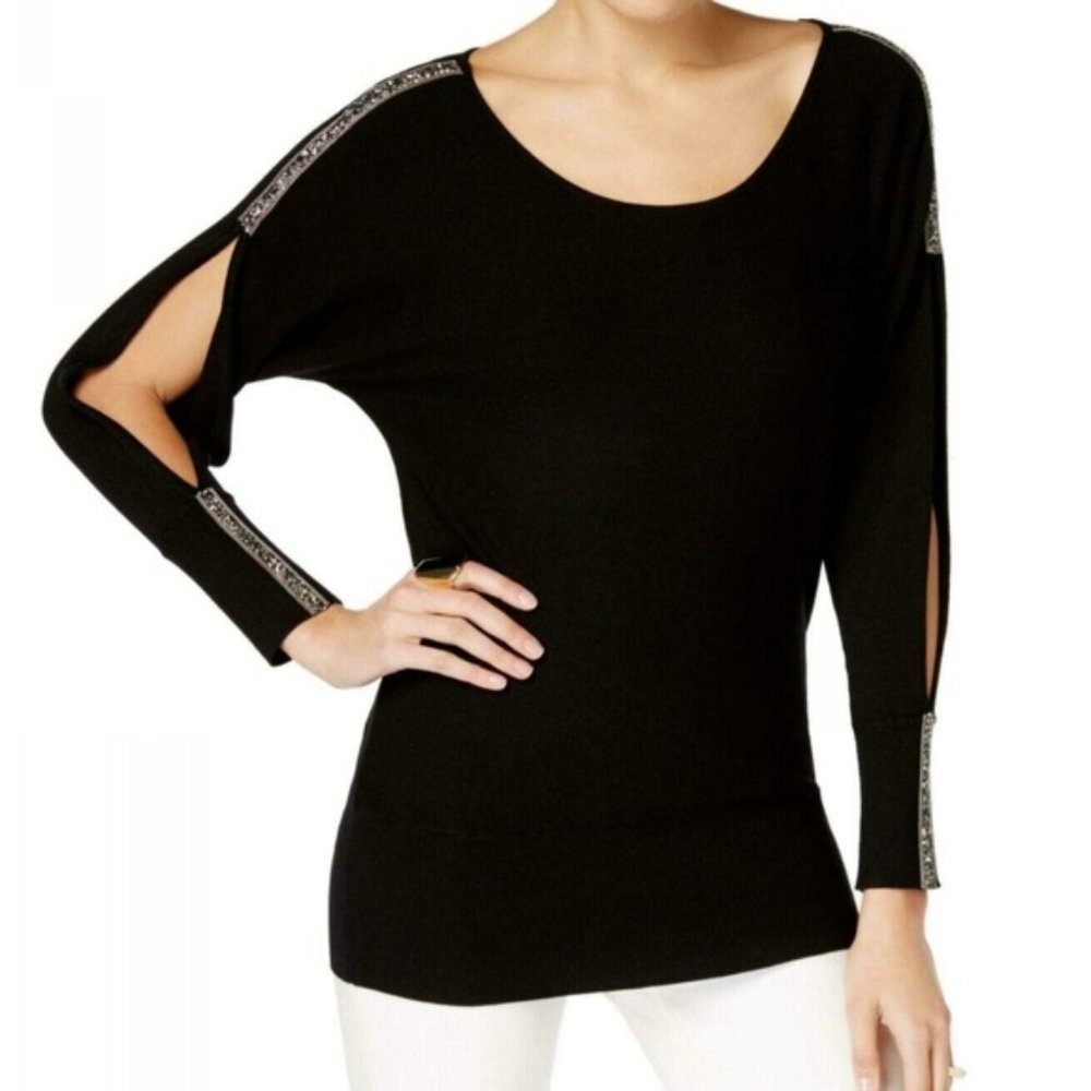 Thalia Sodi Women's Embellished Split-Sleeve Sweat